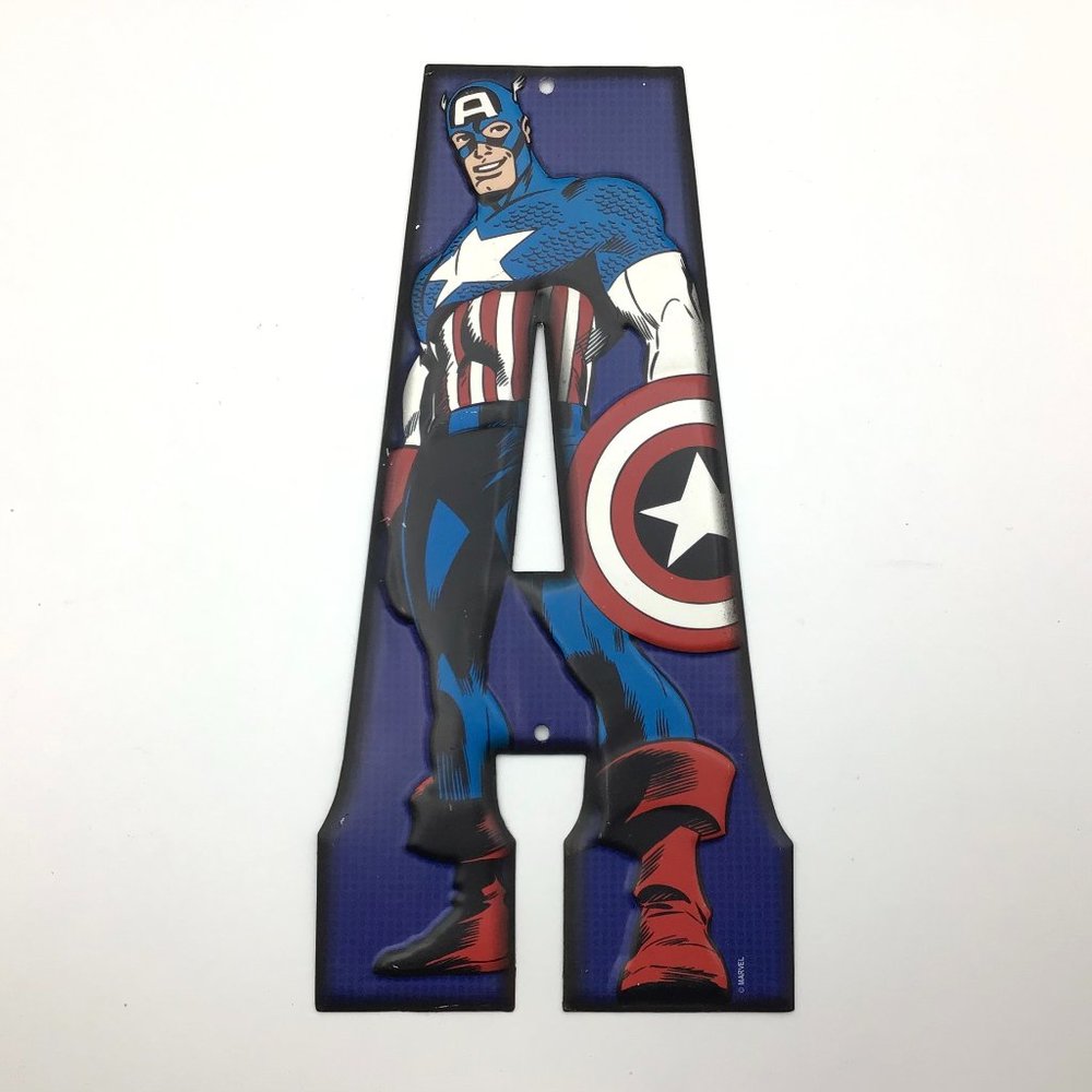 Open Road  Marvel Commics, tin Letter A, Cpt. america, 10"